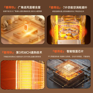 Calentador eléctrico mini V6 para el hogar, oficina, dormitorio, calefacción silenciosa sin temporizador, alimentación CC, cobertura de 25 metros cuadrados - Product Image 4