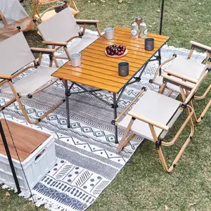 Outdoor Aluminiumlegierung Schreibtisch Eisenrahmen faltbarer Picknicktisch Eierrollen-Tisch tragbarer Campingtisch
