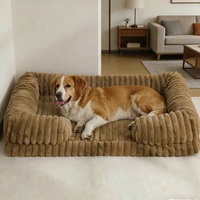 Coussin carré pour chien en peluche lapin, doux, lavable, solide, pour l'hiver