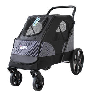 Lüks evcil hayvan arabası 4 tekerlekler büyük boy ayarlanabilir katlanabilir lüks evcil hayvan kafesi seyahat çantası yıkanabilir lüks <span class=keywords><strong>PET</strong></span> taşıma çantası - Product Image 2
