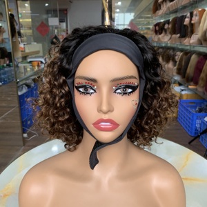 2026 Hot Selling Short Curly <b>Wig</b> Human Hair SDD 12 Inch Luxury Curl Headband <b>Wigs</b> 200Grams - Product Image 1