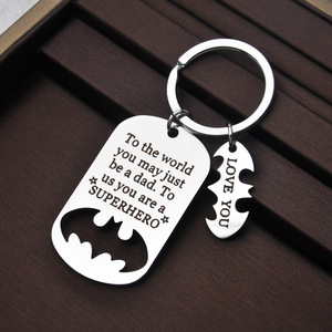Portachiavi Personalizzato per Papà con Incisione Personalizzata, Targhetta in Metallo di Forma Irregolare, Regalo per la Festa del Papà da Figlio o Figlia - Product Image 1