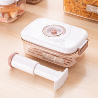 Boîte de conservation alimentaire sous vide, hermétique, transparente, organiseur de réfrigérateur, boîte en plastique de qualité alimentaire avec pompe à vide manuelle