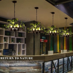 Vintage endüstriyel kuş kafesi avize restoran Bar LED ışık kahve süt çay dükkanı için tencere kaynağı dekoratif lamba - Product Image 2