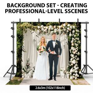 Kit di supporto per sfondo regolabile 2.6*3m per Studio Video fotografico con panno di stampa 3D per <span class=keywords><strong>fotografia</strong></span> di ritratto - Product Image 5