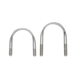4in <span class=keywords><strong>Chrome</strong></span> thép không gỉ Metric chủ đề Flat Top u-bolt và khóa Nut yên kẹp uốn cong U Bolt - Product Image 5