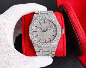 Montre de plongée de luxe de style hip-hop de créateur, sertie de diamants glacés, couleur D VVS, moissanite, chronographe automatique mécanique en laiton, 100 bars - Product Image 4