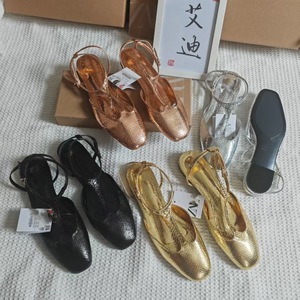 Sandali piatti da <span class=keywords><strong>donna</strong></span> Z Factory Golden Baotou, sexy e alla moda, con cinturino posteriore scavato, <span class=keywords><strong>scarpe</strong></span> estive da esterno, all'ingrosso - Product Image 3