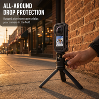 Cage de protection métallique pour Insta360 X6 avec support d'extension et griffe porte-accessoire – Accessoires pour caméra d'action