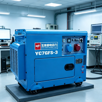Groupe électrogène diesel silencieux Yuchai 7 kW YC7GFS-3, portable et insonorisé, pour l'alimentation de secours domestique et industrielle