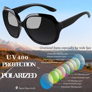 Lunettes de soleil surdimensionnées pour femmes, tendance, polarisées, grandes lunettes de soleil de conduite, protection UV, grandes lunettes de soleil pour dames - Product Image 4