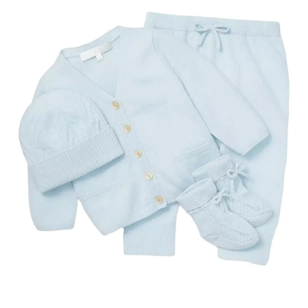 V-Ausschnitt Knöpfe glatt gestrickt Kaschmir Baby Pullover lässig Stil Kaschmir Kinder Strickjacke