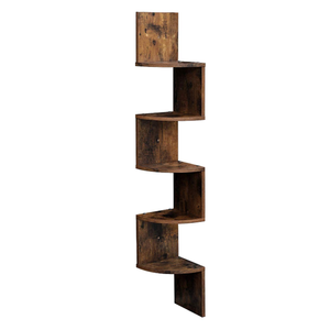 Rustic 5 Tier <strong>Wall</strong> Mount Corner Natural Wood Book Shelf Organizer for Kids <strong>Cube</strong> - Product Image 6