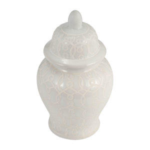 Vaso in Ceramica con Coperchio, Decorazione Classica per la Casa, Design Tradizionale per Soggiorno, Vaso Decorativo - Product Image 3