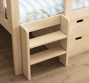 Lit Loft bas multifonctionnel avec armoire pour les enfants qui jouent pour s'amuser lit en bois avec tiroirs - Product Image 5