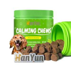 Friandises calmantes personnalisées pour chiens et chats avec extrait de camomille et huile de graines de chanvre pour <span class=keywords><strong>la</strong></span> relaxation, <span class=keywords><strong>la</strong></span> réduction de l'anxiété et le contrôle du comportement - Product Image 1
