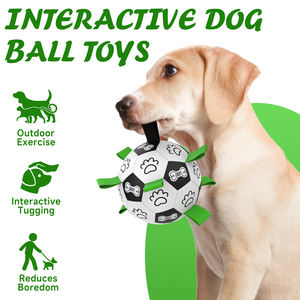KINYU dayanıklı futbol-tarzı interaktif köpek topu oyuncak PU malzeme açık dayanıklı çevre dostu plastik interaktif <span class=keywords><strong>Pet</strong></span> futbol - Product Image 3