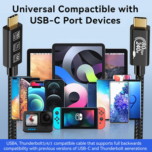 Cable <span class=keywords><strong>USB</strong></span> <span class=keywords><strong>Thunderbolt</strong></span> 5 DE 80Gbps tipo C <span class=keywords><strong>a</strong></span> tipo C, compatible con Cable de cargador rápido de 16K, transferencia de datos tipo C Gen4 de 240W para Macbook - Product Image 4