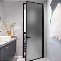 CBMmart, fábrica personalizada, marco de aluminio abatible, puertas de vidrio esmerilado transparente de LOW-E templado para proyectos de construcción de casas y villas
