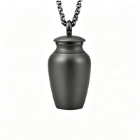 Collier pendentif urne miniature pour cendres, forme classique de pot, en acier inoxydable, hermétique, durable, étanche, discret, pour animaux de compagnie