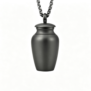 Collana con Ciondolo Urna Miniatura per Ceneri, Forma Classica a Vaso, in Acciaio Inossidabile, Ermetico, Durevole, Impermeabile, Discreto, per Animali Domestici - Product Image 1