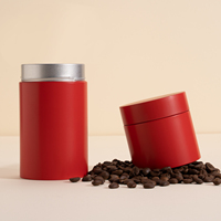 Personnalisé rouge scellé hermétique 80g Matcha café et thé 30g mini emballage avec bouchons intérieurs et couvercles étain métal boîtes rondes