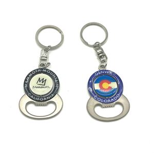 Llaveros de acero inoxidable QM con abridor de botellas giratorio, monedas para carritos, fotos y logotipos personalizados, impresos con letterpress, diseño personalizable - Product Image 2