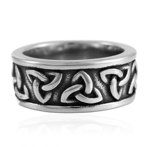 Bague en argent tibétain pour homme, design nœud irlandais, style rétro punk, bijou cadeau 280769 - Product Image 1