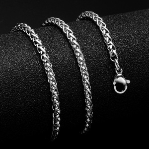 Chaîne de corde 3mm Chaîne torsadée en or blanc 20 ''22'' 24 ''26'' 28 ''30'' Collier chaîne en acier inoxydable Hi-hop pour hommes femmes - Product Image 6