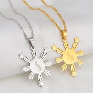 Inspire jewelry Pendentif soleil doré des Philippines avec carte du pays Collier <span class=keywords><strong>de</strong></span> carte <span class=keywords><strong>de</strong></span> <span class=keywords><strong>la</strong></span> <span class=keywords><strong>république</strong></span> des Philippines Bijoux plaqués or 18 carats - Product Image 3