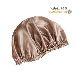 Adjustable Soft 16 19 22 Mm 100% Mulberry Silk Hair Bonnet With Custom Logo Available Women Silk Sleep Silk Cap