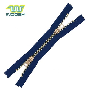 5 #   <span class=keywords><strong>Fermeture</strong></span> <span class=keywords><strong>éclair</strong></span> en laiton doré clair à double pointe, à glissière double sens, écologique et tendance, pour sac à main et veste en cuir - Product Image 2