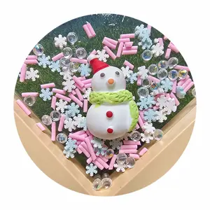 Mélange personnalisé Bonhomme de neige Résine Charme Strass Diamant Arrose Flocon de Neige Tranche Polymère Argile Slime Décorations