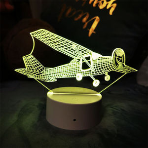 Lámpara de Noche <span class=keywords><strong>LED</strong></span> 3D con Diseño de Avión, Lámpara de Mesa Estereoscópica Visual, Lámpara Holográfica Inteligente, Lámpara Acrílica con Ilusión Óptica, Decoración - Product Image 2