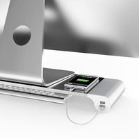 Minimalisme Monitor Standaard Riser Met Usb Hub Monitor En Laptop Standaard Met 4 Usb 3.0 Opladen Poorten Aluminium Legering Monitor Stand