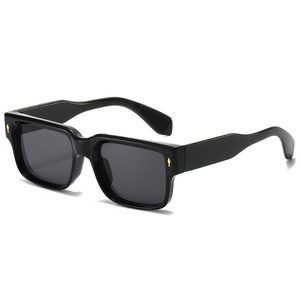 QISHANG XY3889 European American Fashion Style Unisex Sunglasses New Square Frame PC UV400 Lenses Multi-Use <b>Black</b> <b>Small</b> - Product Image 2