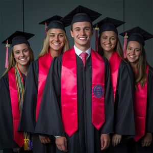 Étole <span class=keywords><strong>de</strong></span> graduation et écharpe d'honneur, étole académique en satin pour les cérémonies <span class=keywords><strong>de</strong></span> diplôme <span class=keywords><strong>de</strong></span> licence et <span class=keywords><strong>de</strong></span> doctorat, cadeaux promotionnels avec logo personnalisé - Product Image 3