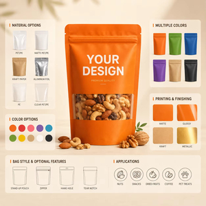 Sachet souple personnalisé pour bœuf séché, imprimé, avec fenêtre transparente, refermable, en plastique alimentaire, emballage souple refermable avec fermeture éclair - Product Image 3