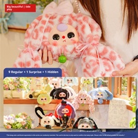 Coffret Mystère Officiel en Peluche Série Trois Lapins - Grand Sac Zippé de 24 cm, Ensemble Scellé Original de 6 Boîtes, Cadeau Tendance en Gros