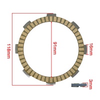 Disque de friction d'embrayage de moto d'achat en gros pour CG150/CG200/TX200 disque de friction d'embrayage 22201-KBB-000 plaque de friction d'embrayage
