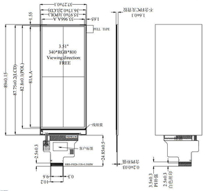 3.5 inci 340*800 SPI + RGB IPS Bar TFT LCD tampilan sentuh 33Pin garis 3.51 inci modul layar LCD Oncell Panel sentuh CST328 - Product Image 6