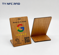 Carte NFC en bois étanche avec logo personnalisé, étiquette de retour d'information sans contact pour hôtel, restaurant, commerce de détail