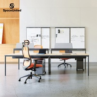 Station de travail de bureau moderne pour deux personnes SpaceUnited, bureau modulaire minimaliste, mobilier de bureau professionnel