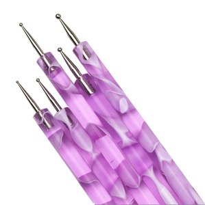 Lot de 5 outils de manucure professionnels pour nail art, motif vague marine violette, fournitures OEM pour la décoration de gel - Product Image 4