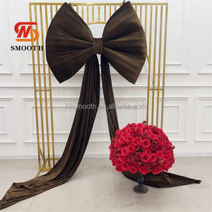 Nœuds en tissu blanc exquis, grande taille, vente chaude, pour la décoration de mariage, de fête, d'événement, de fond de scène - Product Image 3