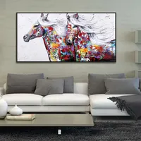 100% dipinto a mano moderno Pop Art cavallo immagine animale parete arte astratta cavallo tela pittura a olio