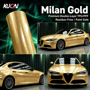 ฟิล์มกันรอยสีทอง KUCAI <span class=keywords><strong>Milan</strong></span> Gold TPU แบบซ่อมแซมตัวเองได้ รับประกัน 5 ปี ติดตั้งง่ายด้วยวิธีแบบเปียก ฟิล์ม TPU สี 1.52*15 เมตร - Product Image 1