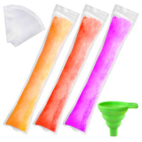 Sacs d'emballage transparents pour sucettes et glace, imprimés personnalisés, jetables, en plastique, avec fermeture à glissière, vente en gros, 100 pièces