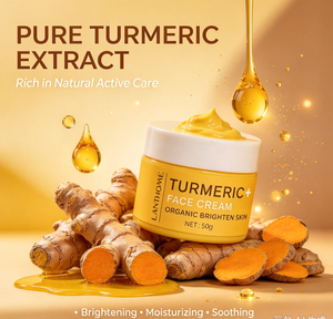 Crème pour le visage au curcuma biologique, éclaircissante, nourrissante, hydratante pour les peaux ternes avec extrait de curcuma - Product Image 5