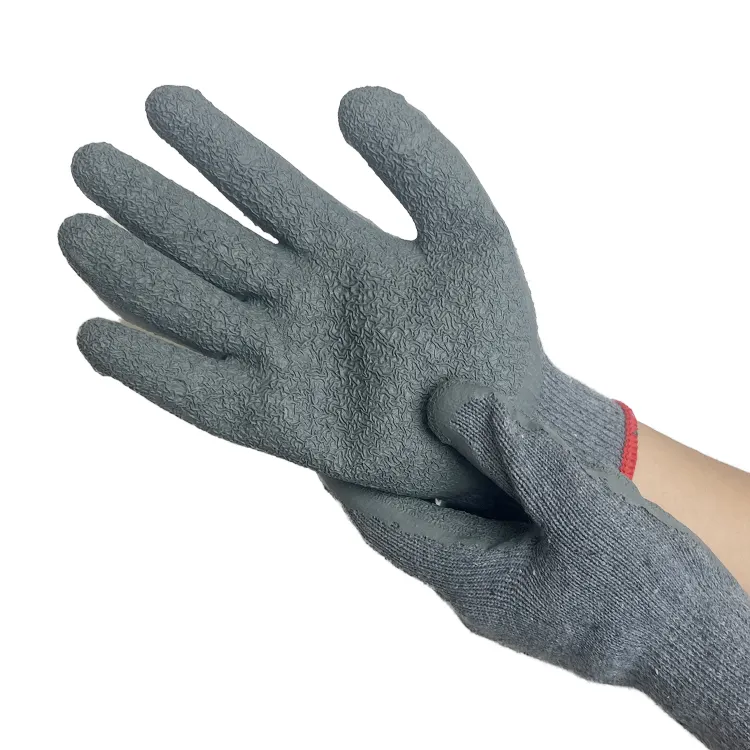 Wholesale Cheap Latex Coated Cotton Safety Gloves Prevent Slippery and Wear-resisting resistant Working Gloves for Hand Safety